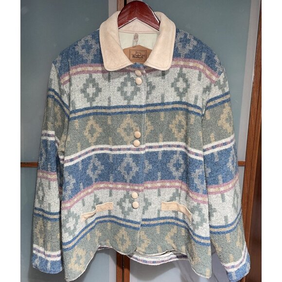 Vintage The Woolrich Woman’s Wool Southwestern Aztec Navajo Jacket Coat Size L